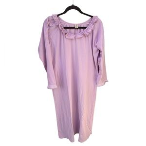 Gaiam womens 100% organic cotton lilac night gown sz Med